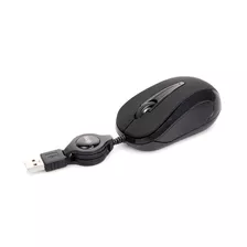 Mini Mouse Optico Cable Retractil Usb 1000dpi Negro Garanti