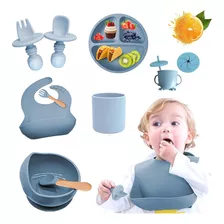 Set Alimentación Silicona Libre Bpa 10 Piezas Antideslizante