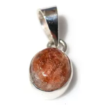 Bonito Dije Piedra De Sol Venturina Natural En Plata .925 03