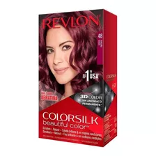 Kit Tintura Revlon Colorsilk Beautiful Color Tono 48 Borgoña Para Cabello
