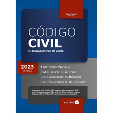 Código Civil E Legislação Civil Em Vigor - 41ª Edição 2023