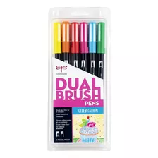 Tombow Marcadores Para Lettering De Lujo Paquete X6 Pincel