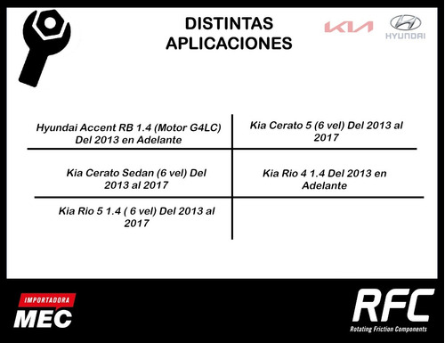 Kit Embrague Para Kia Rio 5 1.4 6 Velocidades Del 2013 -2017 Foto 4