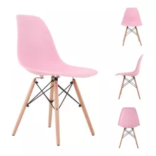 Kit De 4 Sillas Tipo Eames Comedor Hogar Cantidad De Sillas Por Set 4 Color De La Estructura De La Silla Rosa