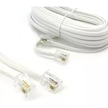 Cable Plano De Linea Telefono 4mts Rj11 4 Hilos 