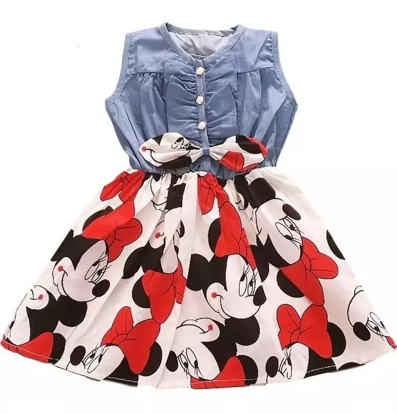Vestido De Niña Minnie Mouse, Vestido Verano, Manga Sisa