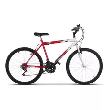 Bicicleta De Passeio Ultra Bikes Bike Aro 26 Bicolor 18 Marchas Freios V-brakes Cor Vermelho-ferrari/branco