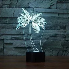 Palmera 3d Luz De La Noche Táctil Mesa De Escritorio