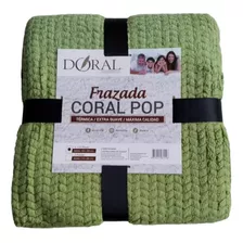 Frazada Coral Pop 1.5 Plazas Doral Color Verde - Sc