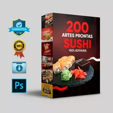 Sushi, 200 Artes Prontas, Psd 100% Editáveis