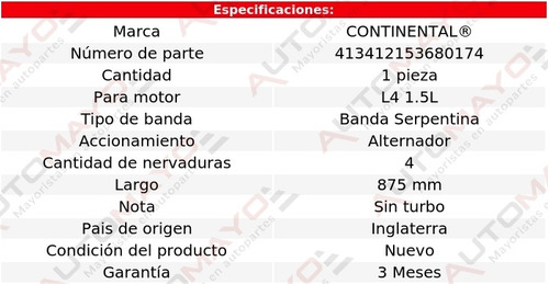 Banda Acc 875 Mm Alternador Scoupe L4 1.5l P/ Hyundai 91-95 Foto 8