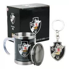 Kit Caneca Térmica Inox + Chaveiro Vasco Oficial 450ml