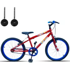 Bicicleta Infantil Infantil Forss Race Aro 20 Freios V-brakes Cor Vermelho Com Rodas De Treinamento