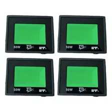 Kit 4 Refletor Holofote 50w Verde Iluminação De Jardim