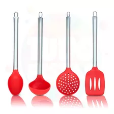 4 Peçs. Colheres De Silicone Conjunto Utensílios De Cozinha