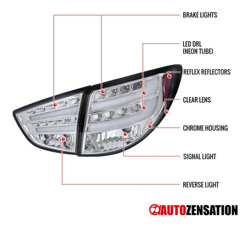 Stop Hyundai Ix35 Tucson 2010 2015  Led + Tubo Led Set Par Foto 10