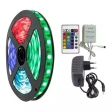 Fita Led Rgb 5050 Rolo 5metro Prova Dágua + Fonte+ Controle