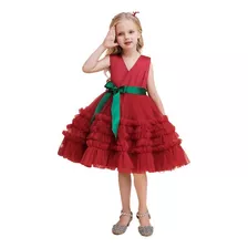 Vestido De Princesa De Navidad Manga Corta Tutu Para