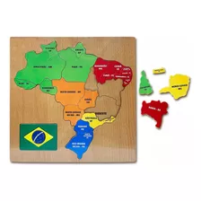 Mapa Do Brasil Madeira Grande Estados E Regiões Dm Toys