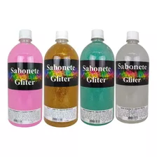 Kit 2 Sabonete Liquido Glitter 1litro Varias Cores C/ Aroma