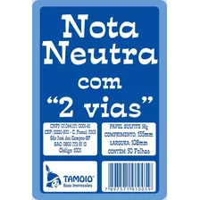 Nota Neutra 2 Vias 155x108mm - Tamoio
