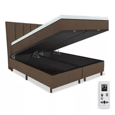 Colchão Magnético King 1,93x2,03 Massageador Energia Bio Quântica Infra Vermelho Anti Germes + Cama Box Bau + Cabeceira