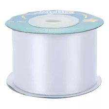 Mylin Listón Ancho Satinado Liso Doble Cara 38mm 10m 1pz Color Blanco