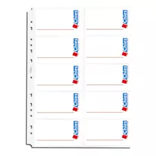 Plástico P/ Cartão Telefônico Kit 50 Folhas Capacidade 1000