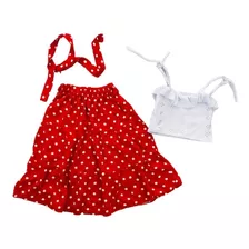 Conjunto Infantil Menina Saia Longa Blusinha Modinha Tm 2