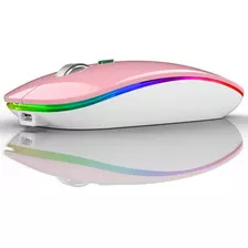 Mouse Inalámbrico Led Slim Optico Receptor Usb Rosa