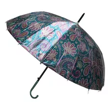 Paraguas Plegable 16 Varillas 79cm Colores Automático Color Verde