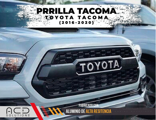 Parrilla Toyota Tacoma 2016 2017 Negra Con Emblema Plateado Foto 8