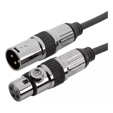 Cabo 1.5m Xlr Macho - Fêmea 20 Awg Plug Metal High End Ofc