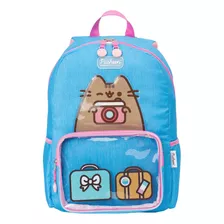 Mochila Pusheen Fotografo Para Laptop, Niña Color Azul Acero Diseño De La Tela Liso