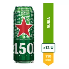 Cerveza Heineken Rubia Lata 710ml 150 Años Pack X12