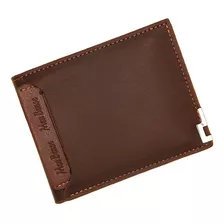 Carteira Masculina De Bolso Couro Pu Luxo + Detalhe De Metal