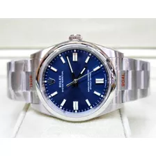 Reloj Rol Oyster Perp Azul Marino Eta Suizo Grabado 40 Mm