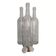 Paquete 8 Botellas 750ml Vidrio Taparosca 