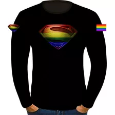 Camisa Manga Longa Super Homem Lgbt Gay Heroi Serie Superman