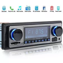 1 Din Retro Clásico Estéreo De Coche Con Bluetooth Auxiliar