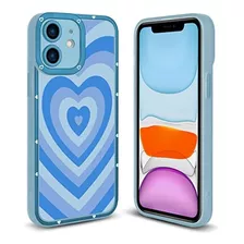 Funda Okk Para iPhone 11-corazón Azul Claro