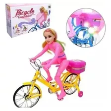 Brinquedo Boneca Ciclista Anda Na Bicicleta Musical À Pilha