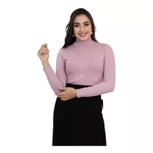 Blusa Cacharrel Feminina Lã Trico Tricot Gola Alta Atacado