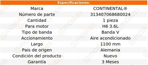 Banda 1100 Mm Acc 911 H6 3.6l 98 Aire Acondicionado Foto 4