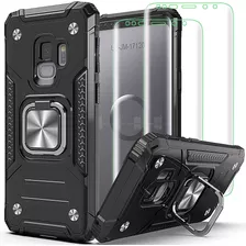 Funda Para Samsung Galaxy S9 - Negra + Anillo + Protectores