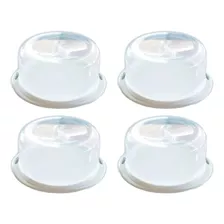 Set X 4 Campana Porta Torta Bandeja Plástica 30cm Plasutil