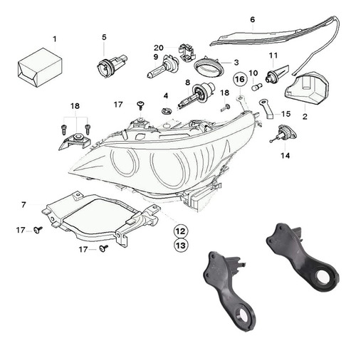 Soportes De Reparacin De Faros Halgenos Para Bmw Serie 5 Foto 6