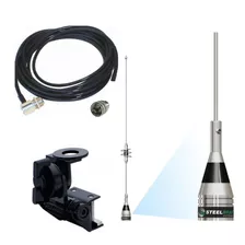 Antena Móvel Dual Band Vhf 1/4 Uhf 5/8 Onda S Calha Ap0188