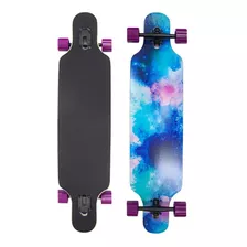 Patineta Longboard De Madera Juvenil Con Lija 104 Cm Color Morado