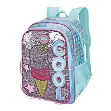 Mochila Helado Lentejuela Reversible Wilys Color Blanco